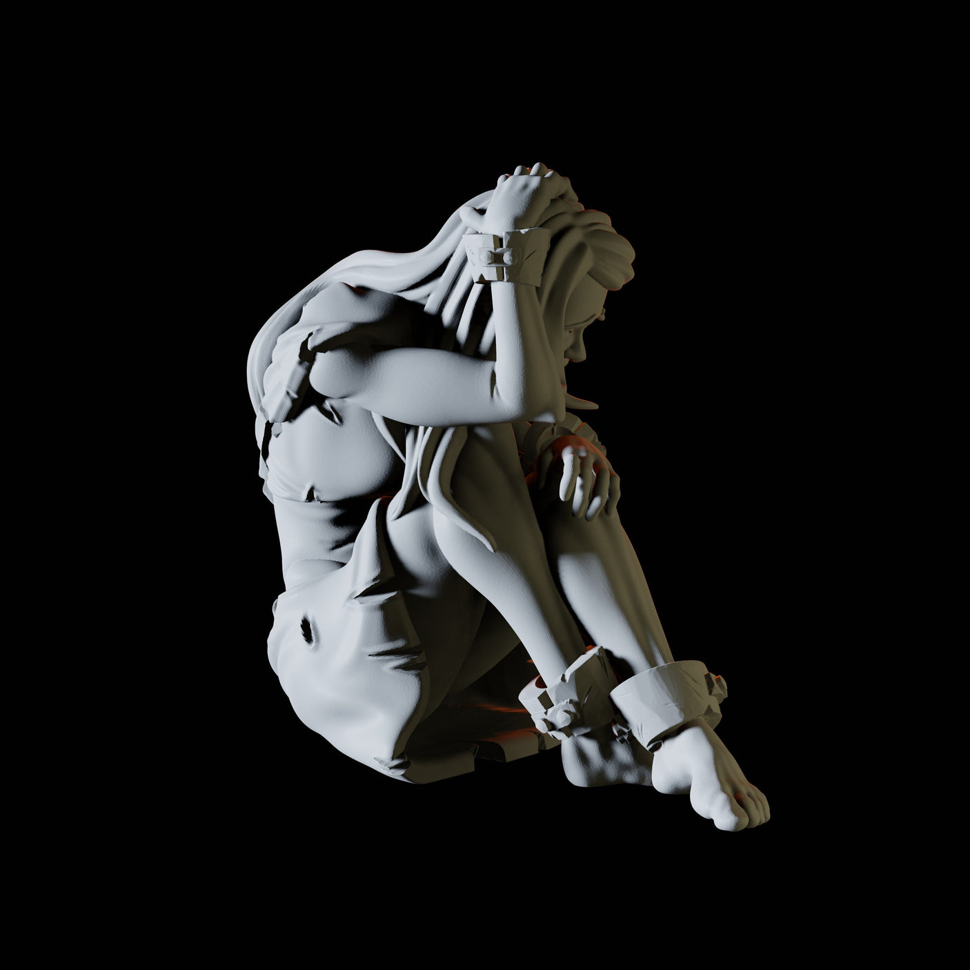 Three Prisoners Miniature for Dungeons and Dragons, Pathfinder or other TTRPGs