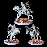 Three Rogues on Horseback Miniature for Dungeons and Dragons, Pathfinder or other TTRPGs