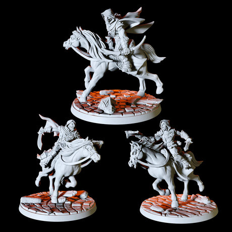 Three Rogues on Horseback Miniature for Dungeons and Dragons, Pathfinder or other TTRPGs
