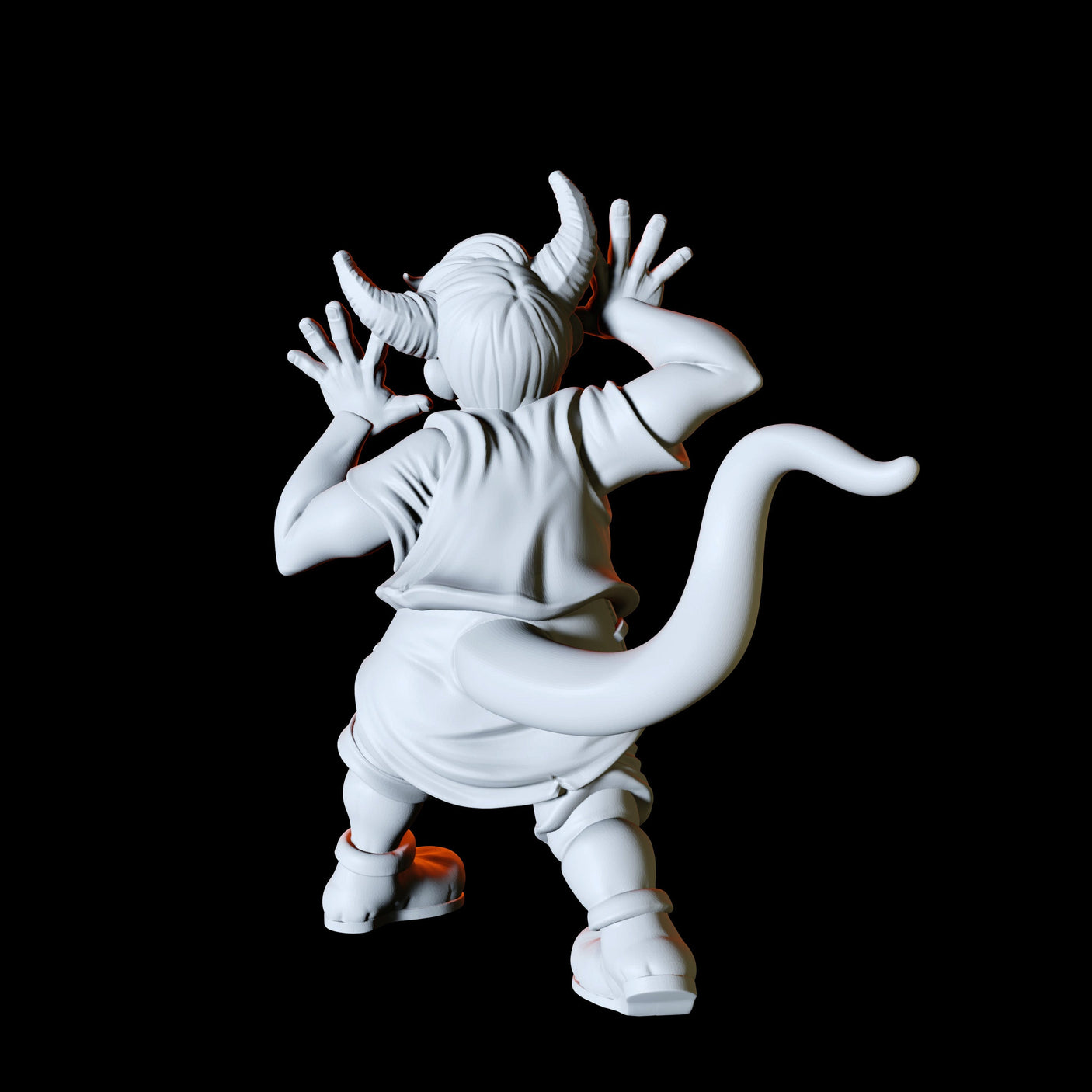 Tiefling Child Miniature for Dungeons and Dragons, Pathfinder or other TTRPGs