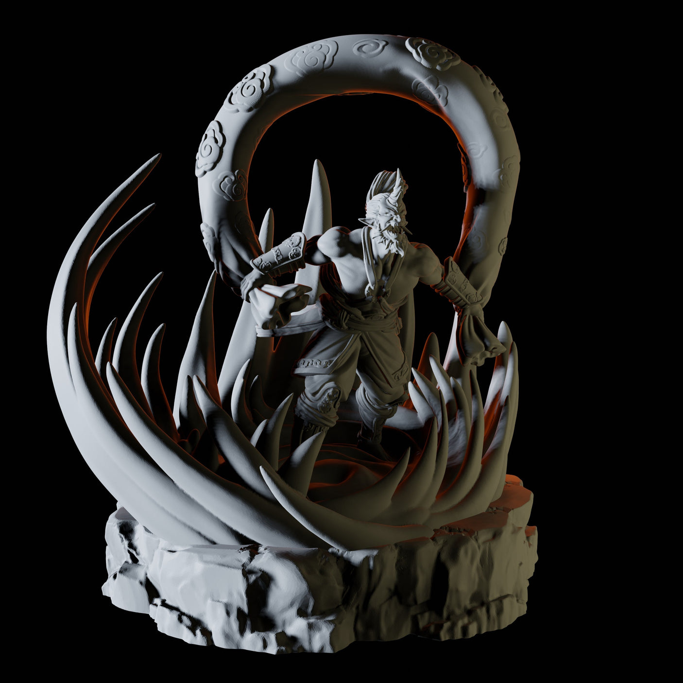 Tiefling Wind Monk Miniature for Dungeons and Dragons, Pathfinder or other TTRPGs