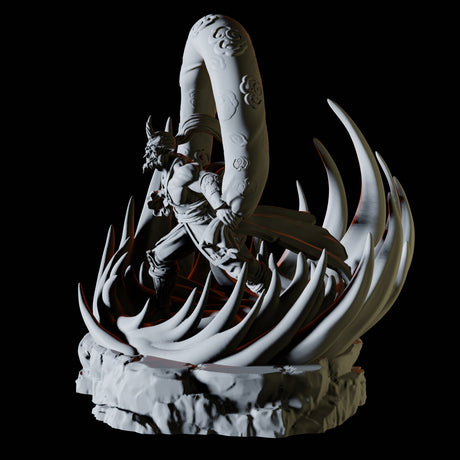 Tiefling Wind Monk Miniature for Dungeons and Dragons, Pathfinder or other TTRPGs