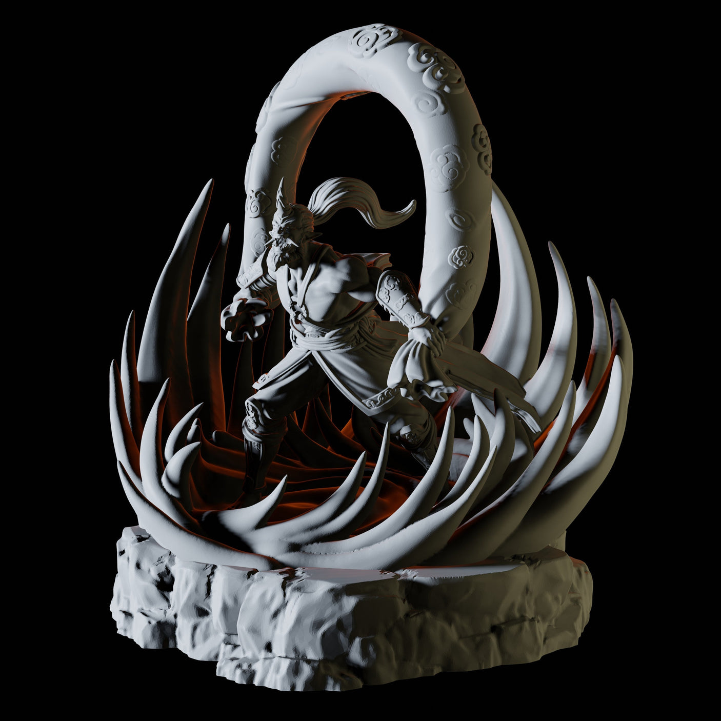 Tiefling Wind Monk Miniature for Dungeons and Dragons, Pathfinder or other TTRPGs