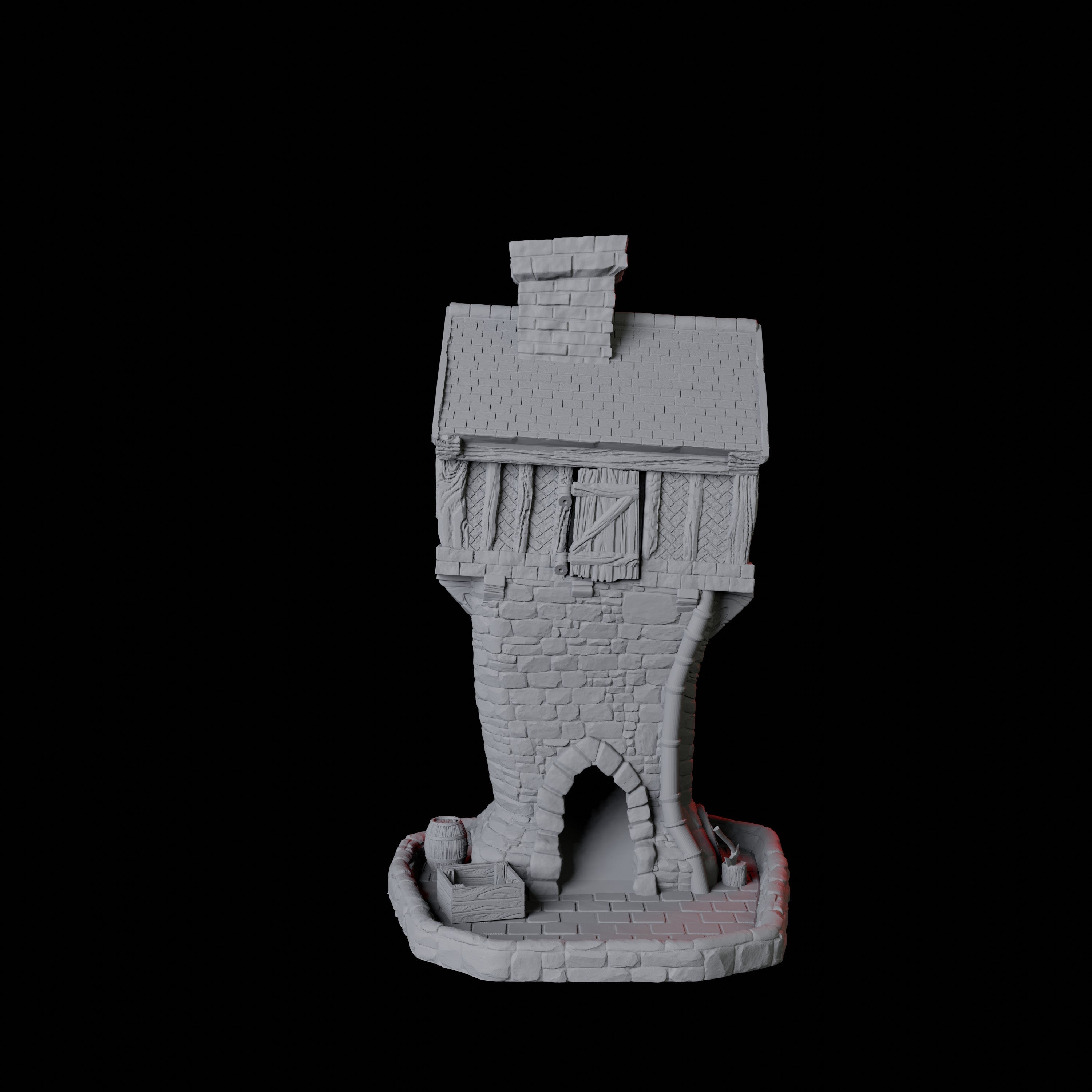 Tiled Cottage Dice Tower Miniature for Dungeons and Dragons