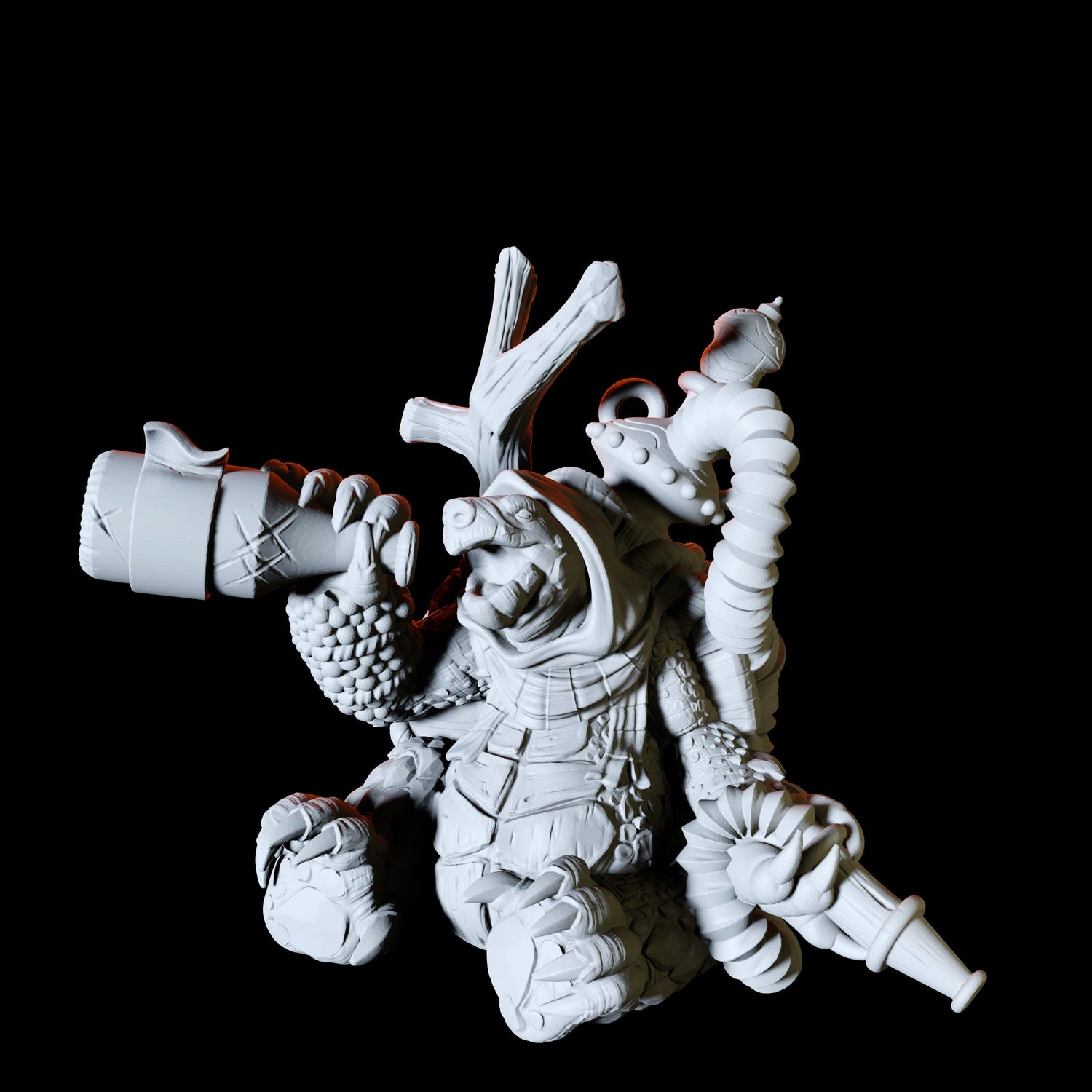 Tortle Traveller Miniature for Dungeons and Dragons, Pathfinder or other TTRPGs