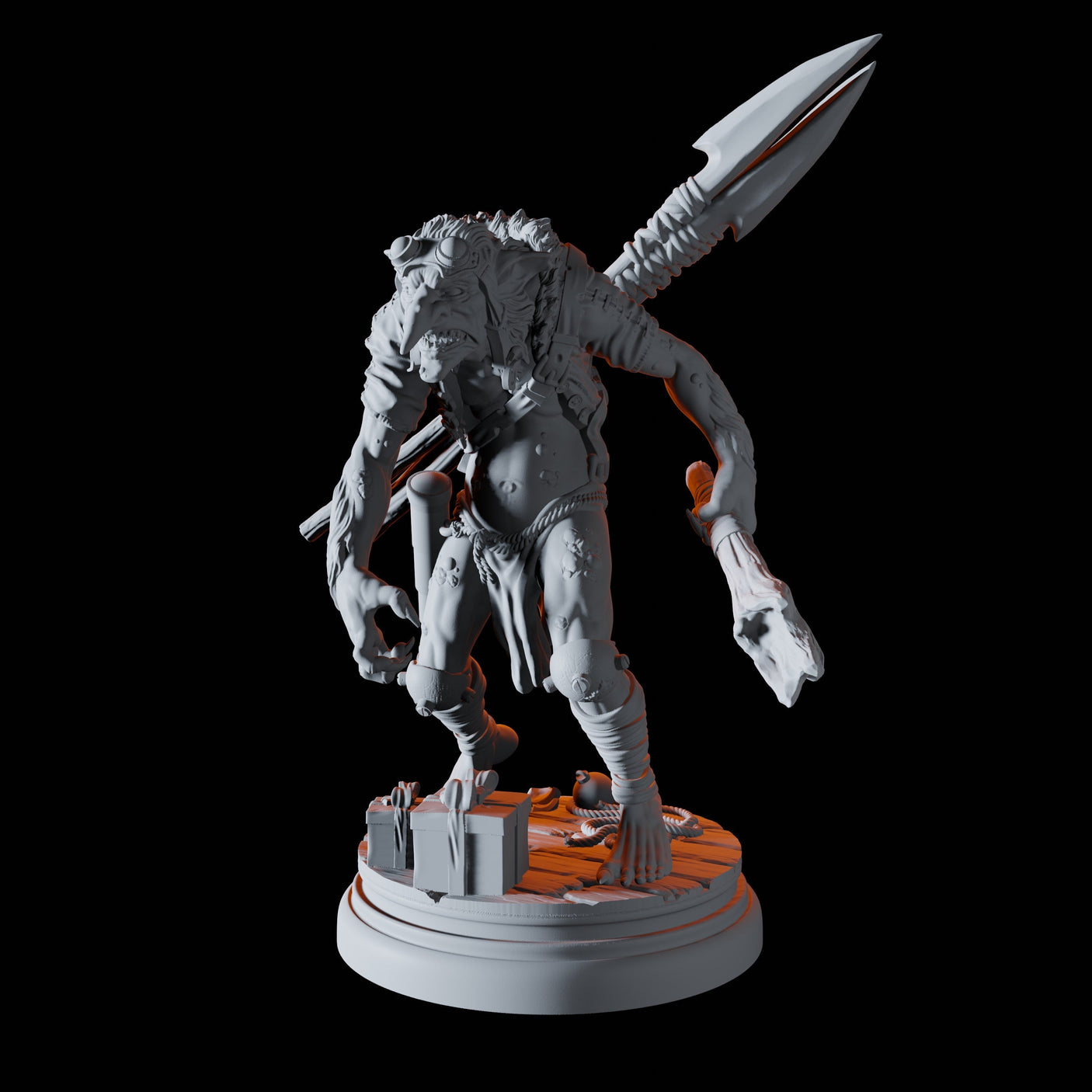 Troll Pilot Miniature for Dungeons and Dragons, Pathfinder or other TTRPGs