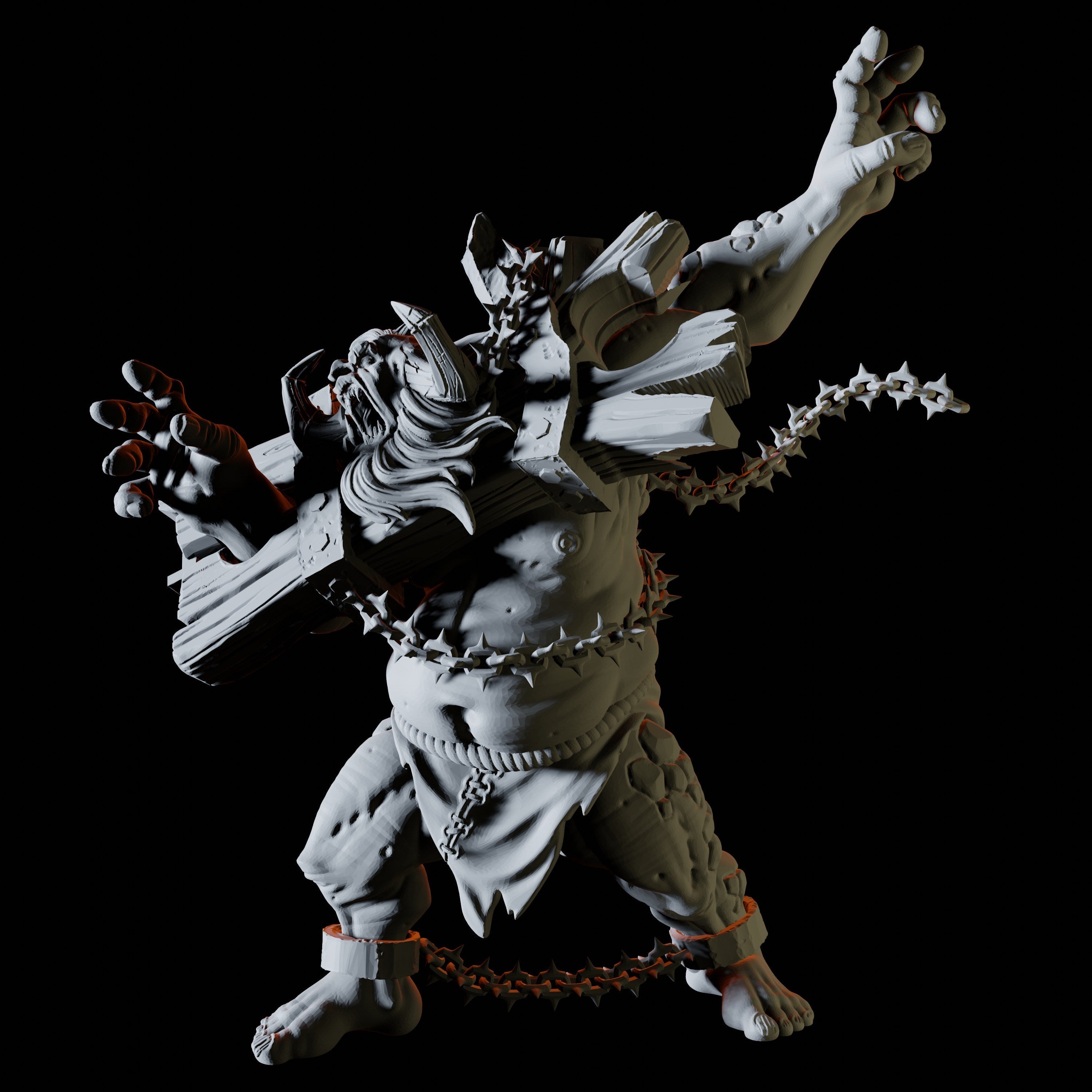 Two Chained Trolls Miniatures for Dungeons and Dragons - Myth Forged