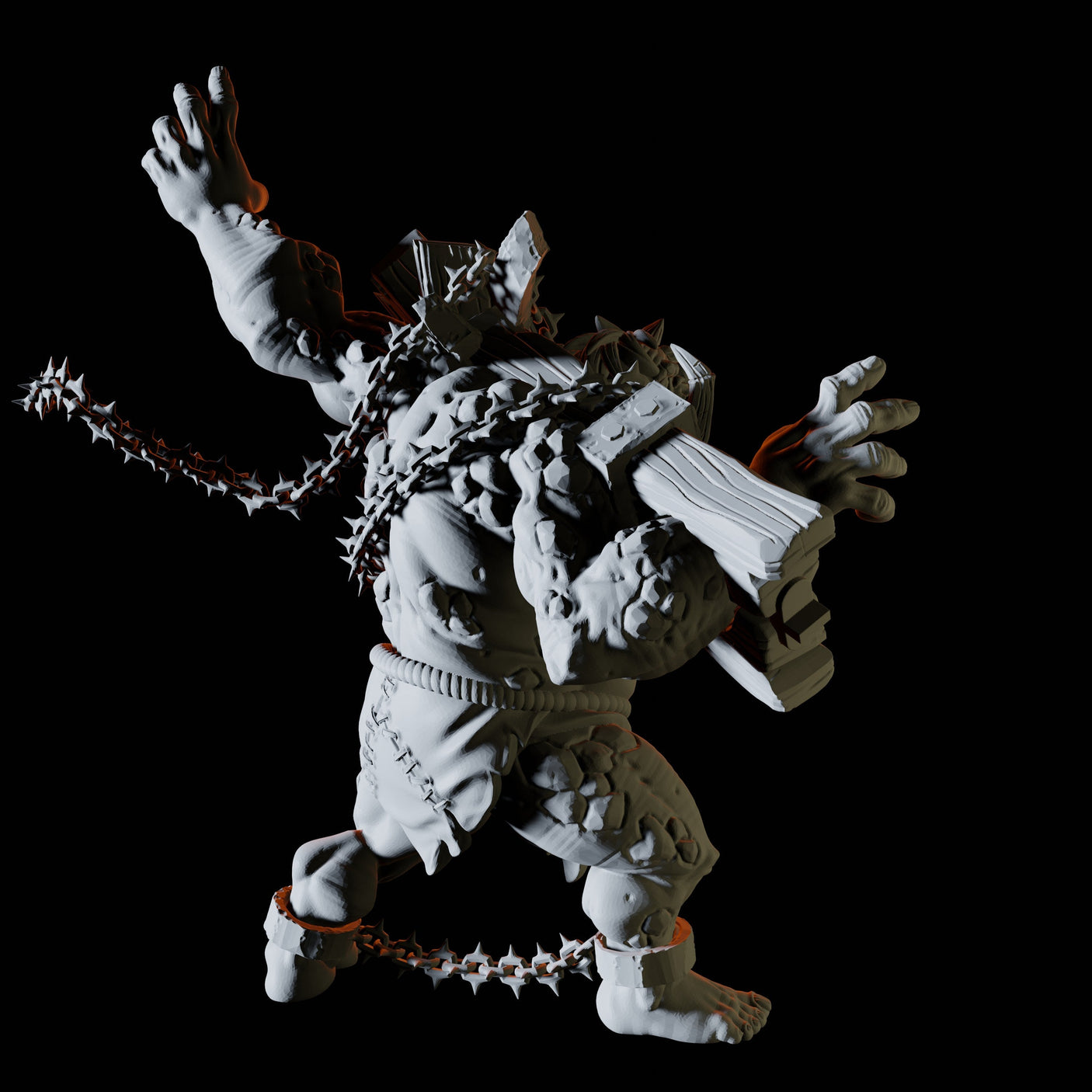 Two Chained Trolls Miniature for Dungeons and Dragons, Pathfinder or other TTRPGs