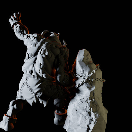 Two Chained Trolls Miniature for Dungeons and Dragons, Pathfinder or other TTRPGs
