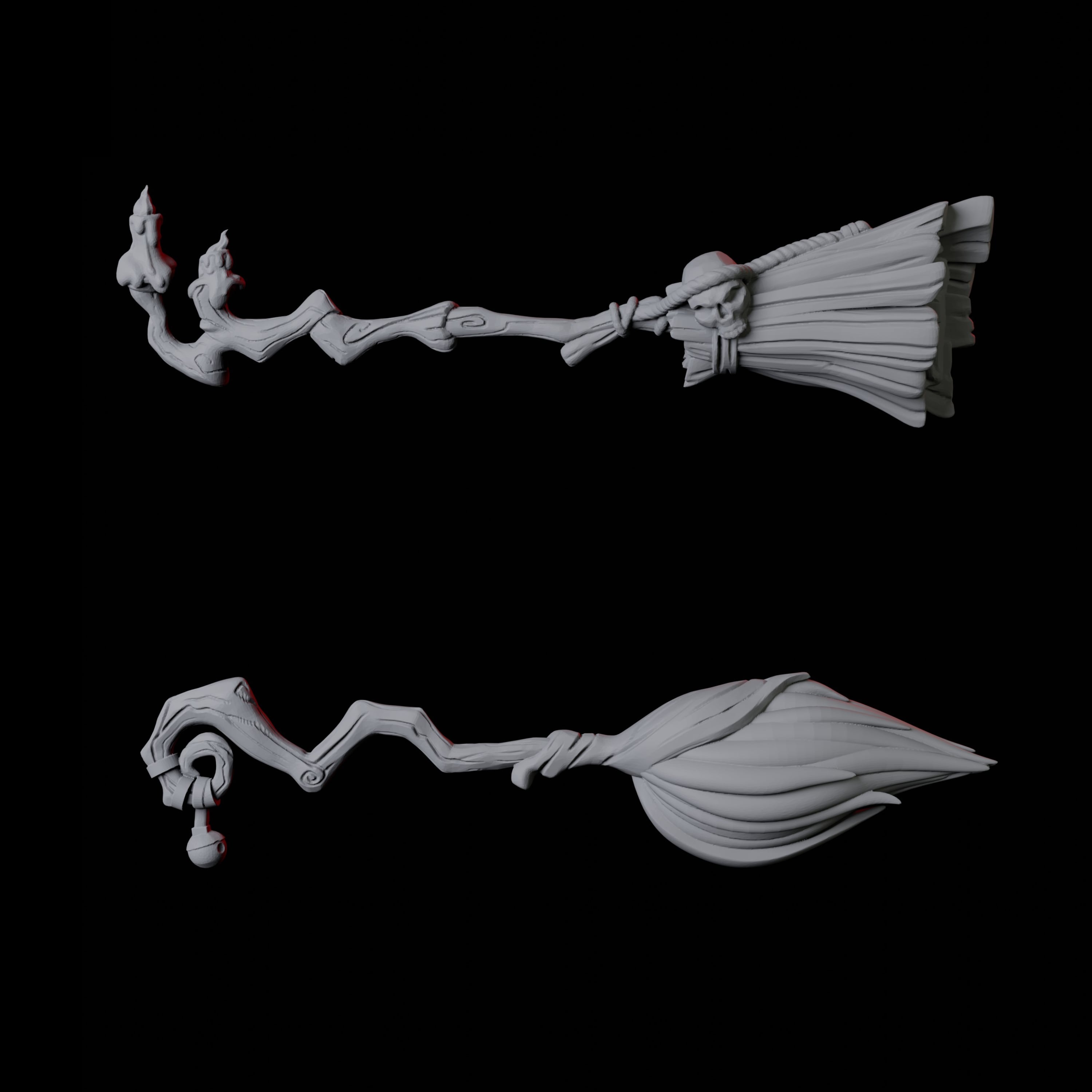 Two Flying Brooms Miniature for Dungeons and Dragons