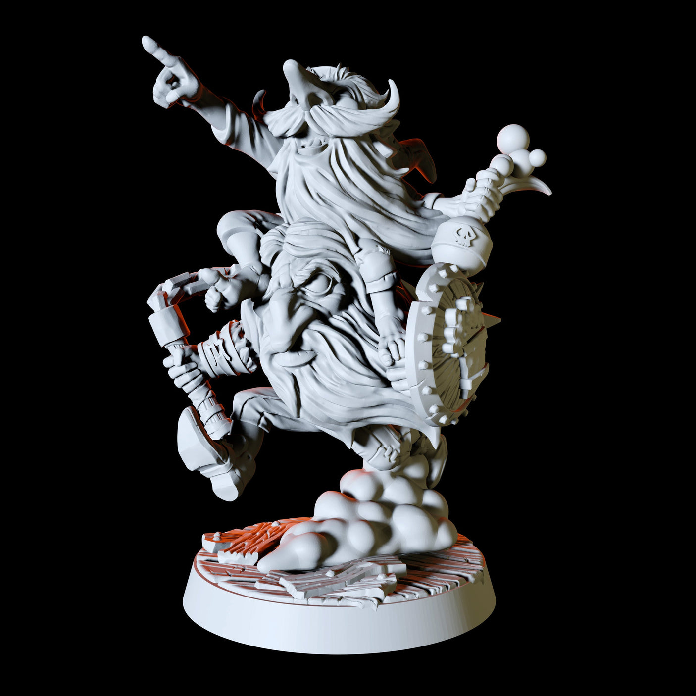 Two Gnome Fighter Miniature for Dungeons and Dragons, Pathfinder or other TTRPGs