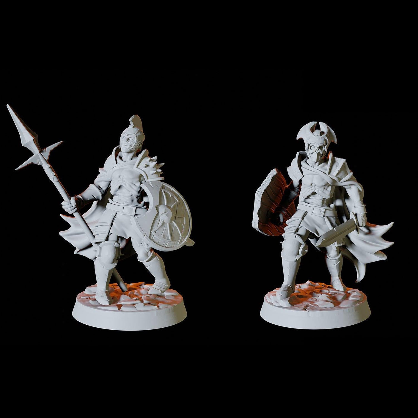 Two Undead Skeleton Warriors Miniature for Dungeons and Dragons, Pathfinder or other TTRPGs
