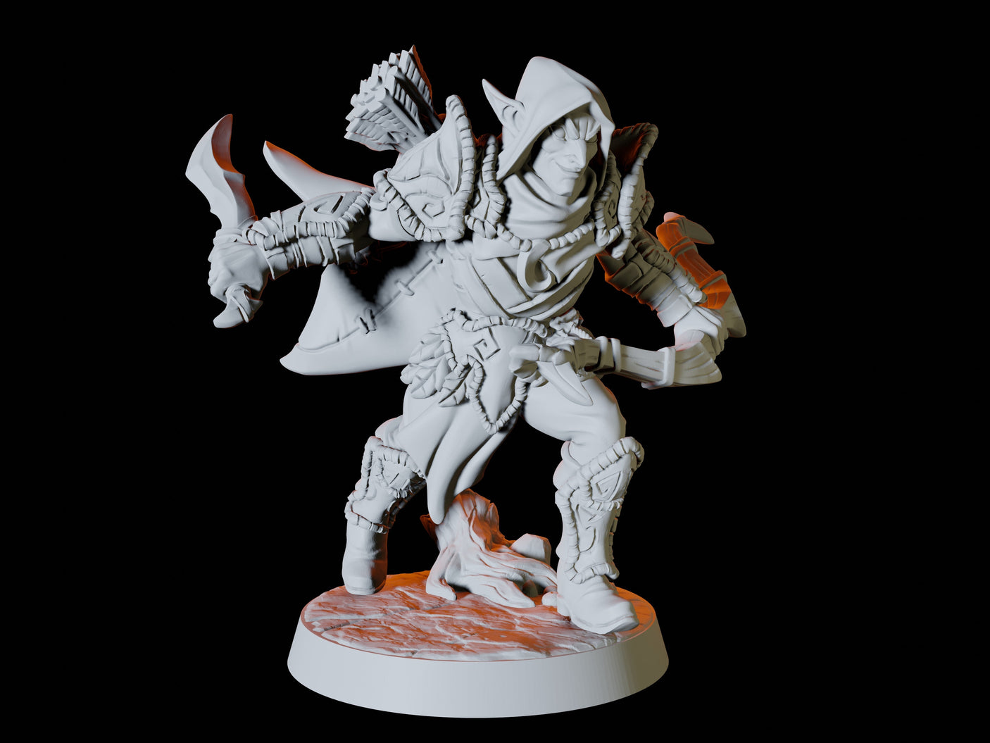 Two Wood Elf Rogues Miniature for Dungeons and Dragons, Pathfinder or other TTRPGs