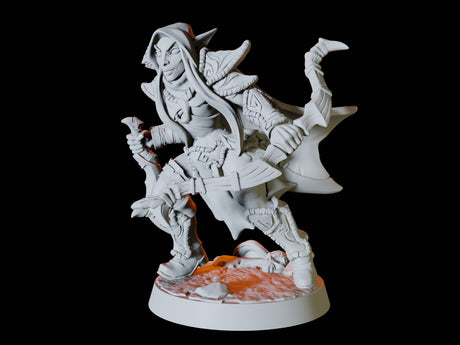 Two Wood Elf Rogues Miniature for Dungeons and Dragons, Pathfinder or other TTRPGs