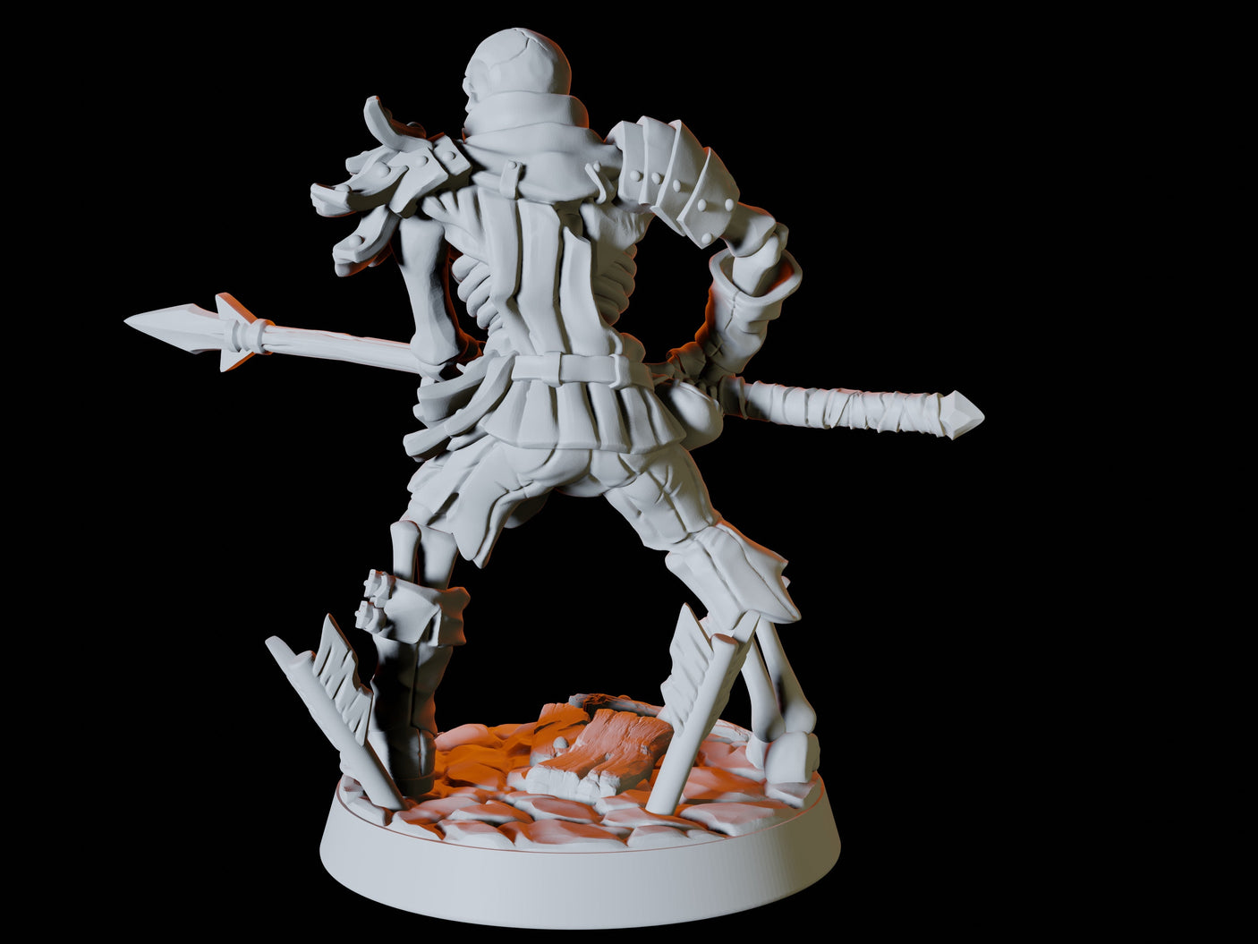 Undead Skeleton Army - Six Soldiers Miniature for Dungeons and Dragons, Pathfinder or other TTRPGs