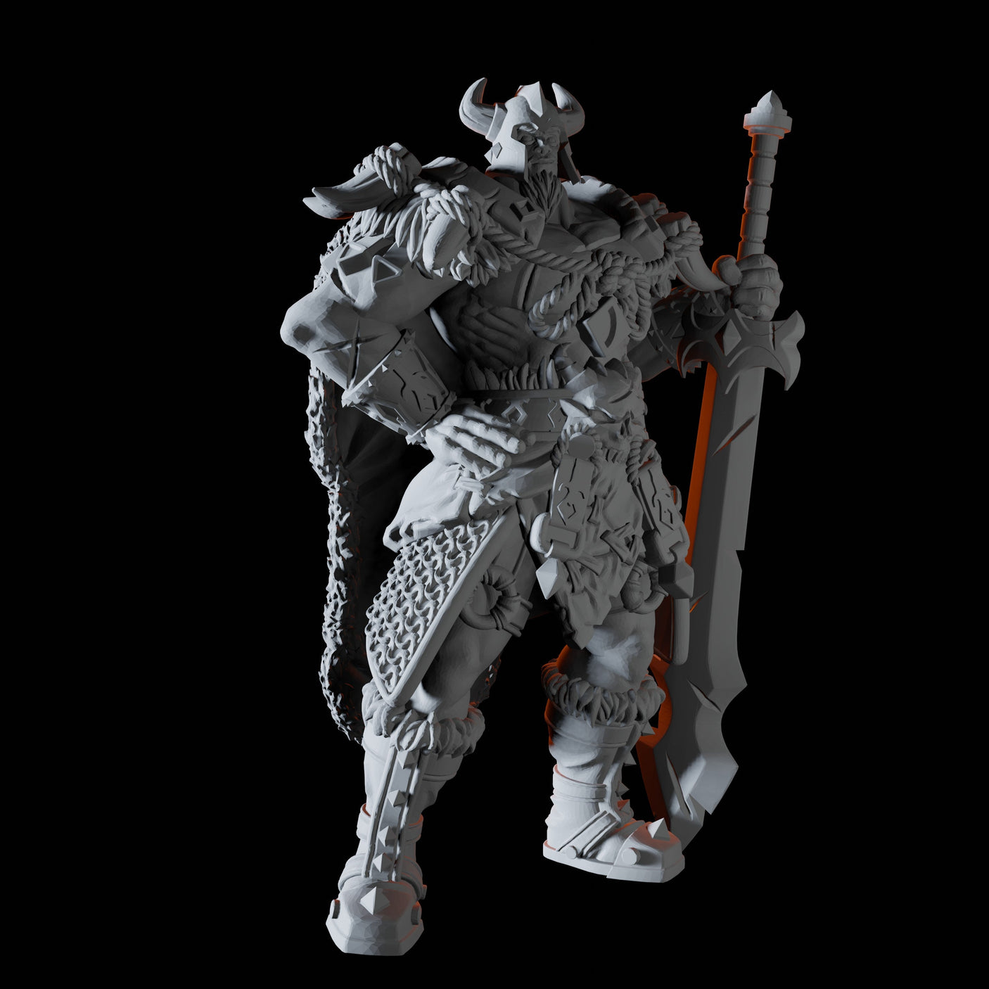 Veteran Fighter Miniature for Dungeons and Dragons, Pathfinder or other TTRPGs