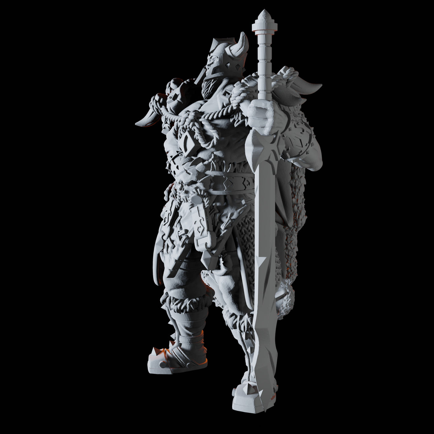 Veteran Fighter Miniature for Dungeons and Dragons, Pathfinder or other TTRPGs