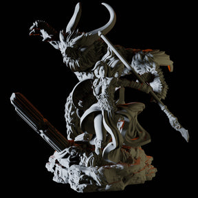 Warrior with Owlbear Companion Miniature for Dungeons and Dragons, Pathfinder or other TTRPGs