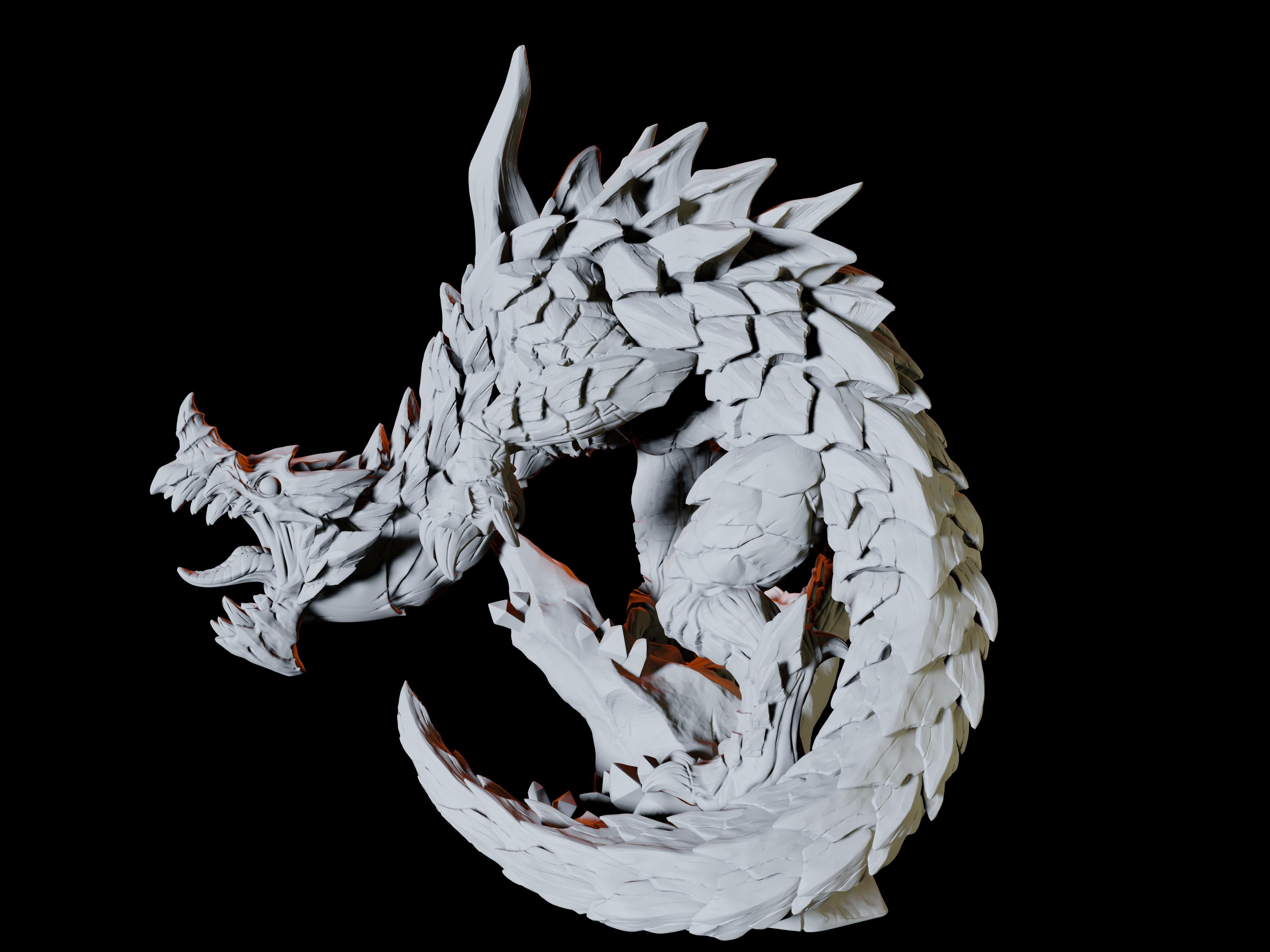 Wingless Ancient or Adult Dragon Miniature for Dungeons and Dragons - Myth Forged