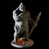 Worried Ogre Miniature for Dungeons and Dragons, Pathfinder or other TTRPGs
