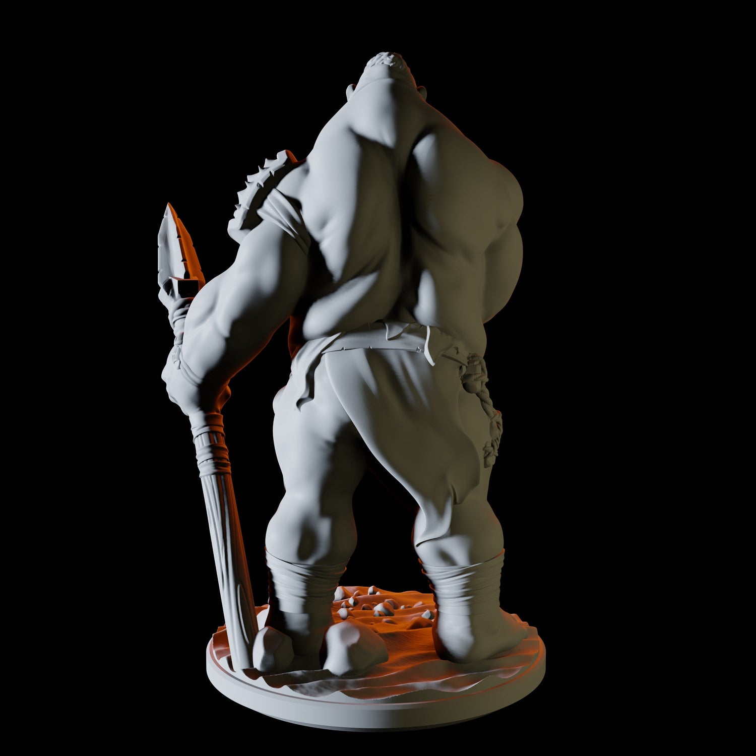 Worried Ogre Miniature for Dungeons and Dragons, Pathfinder or other TTRPGs