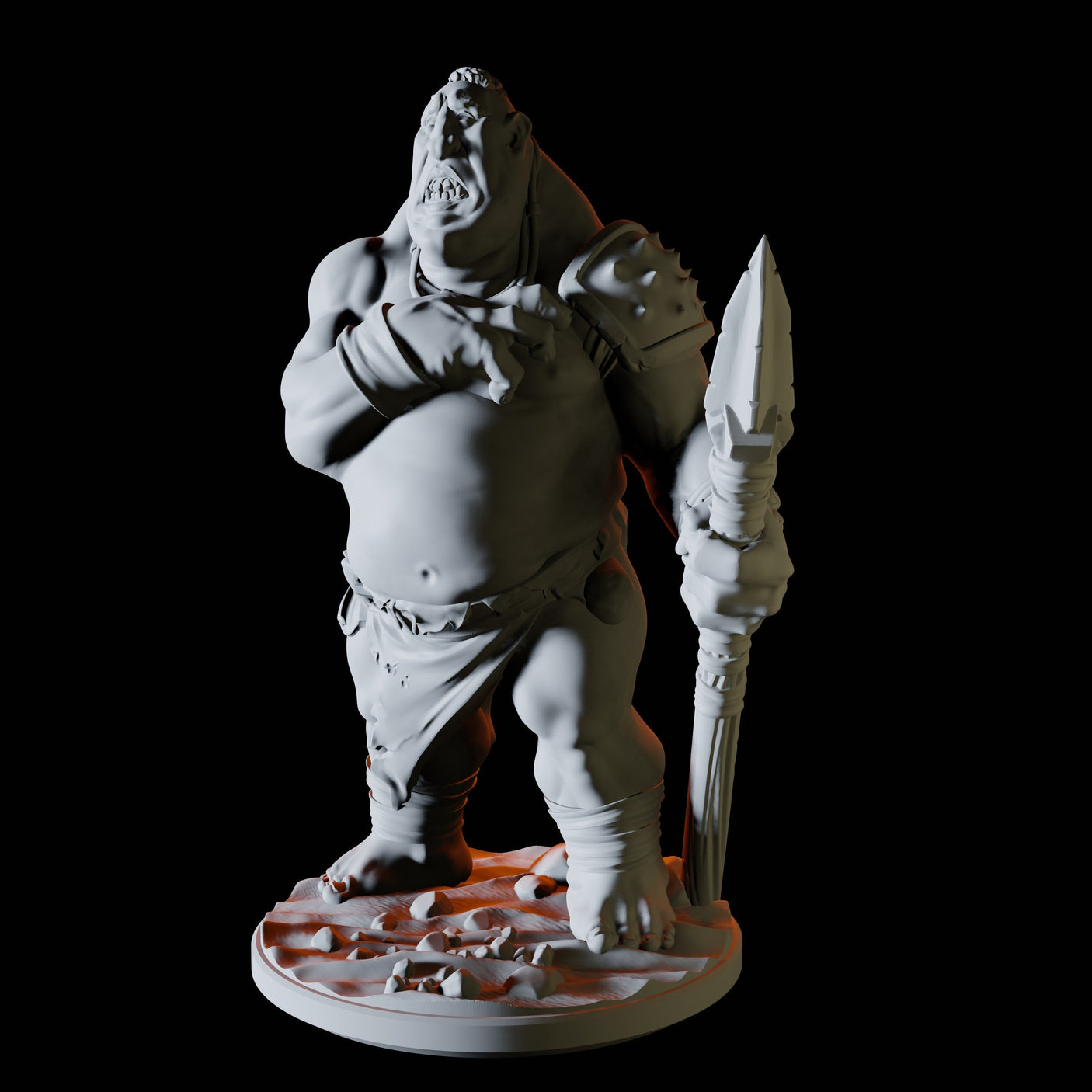 Worried Ogre Miniature for Dungeons and Dragons, Pathfinder or other TTRPGs