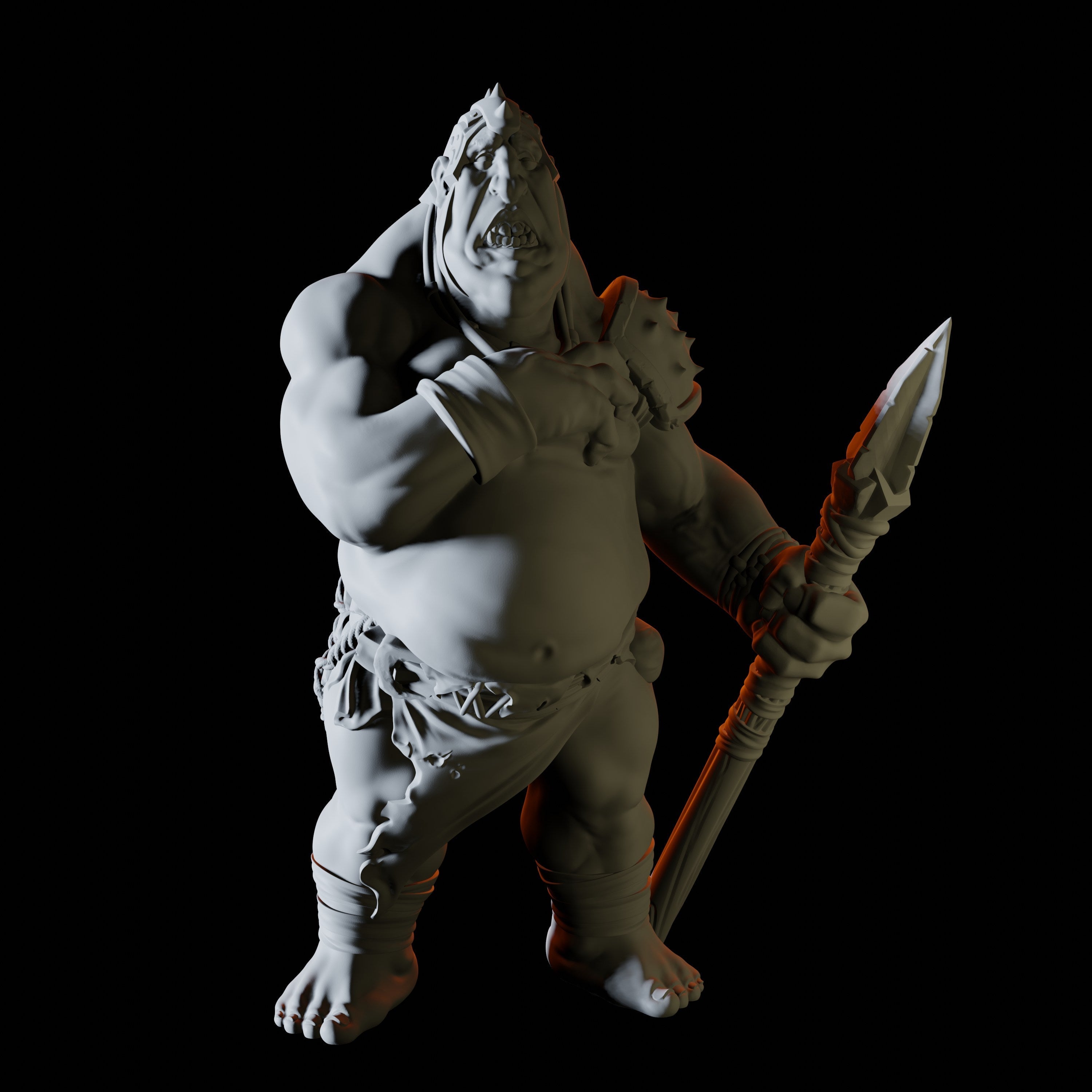 Worried Ogre Miniature for Dungeons and Dragons