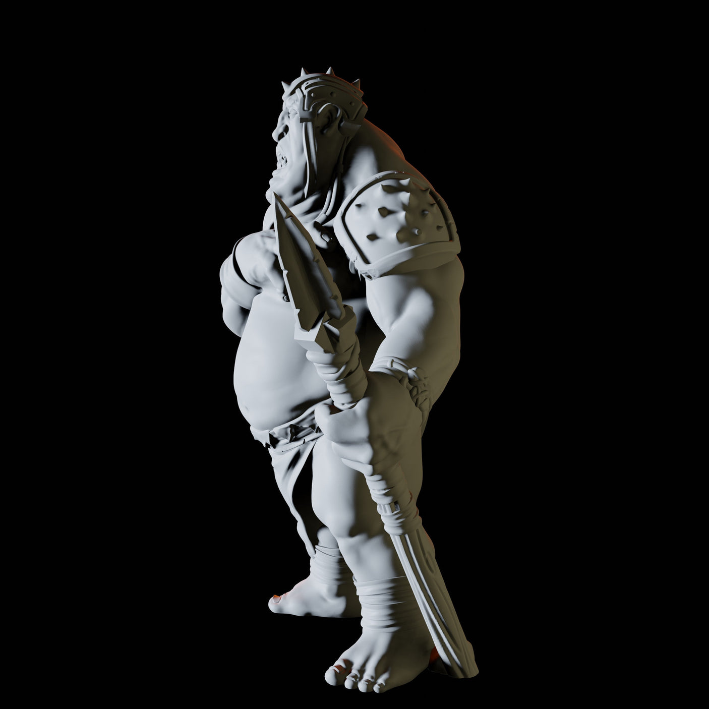 Worried Ogre Miniature for Dungeons and Dragons, Pathfinder or other TTRPGs