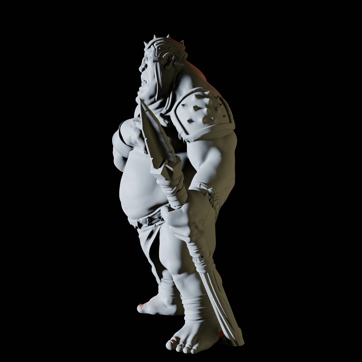 Worried Ogre Miniature for Dungeons and Dragons, Pathfinder or other TTRPGs