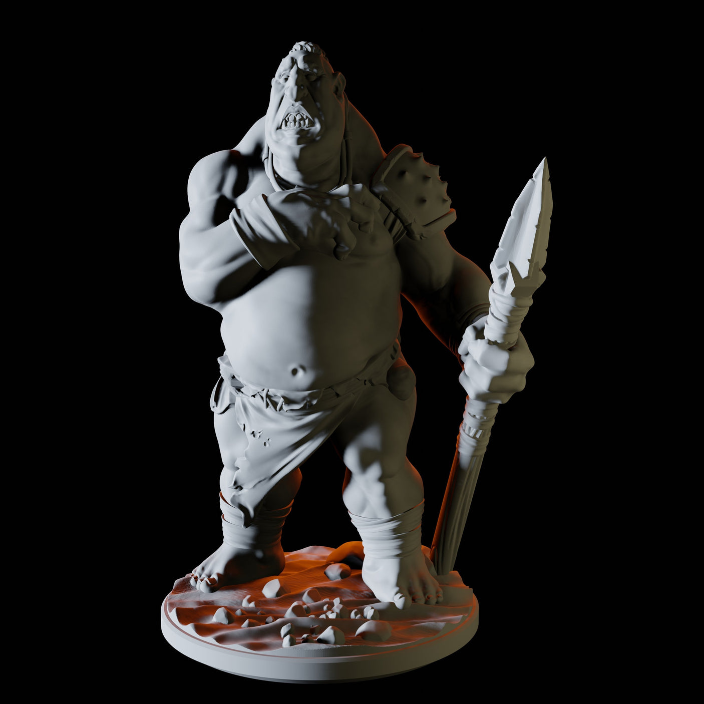 Worried Ogre Miniature for Dungeons and Dragons, Pathfinder or other TTRPGs