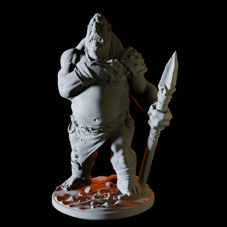 Worried Ogre Miniature for Dungeons and Dragons, Pathfinder or other TTRPGs