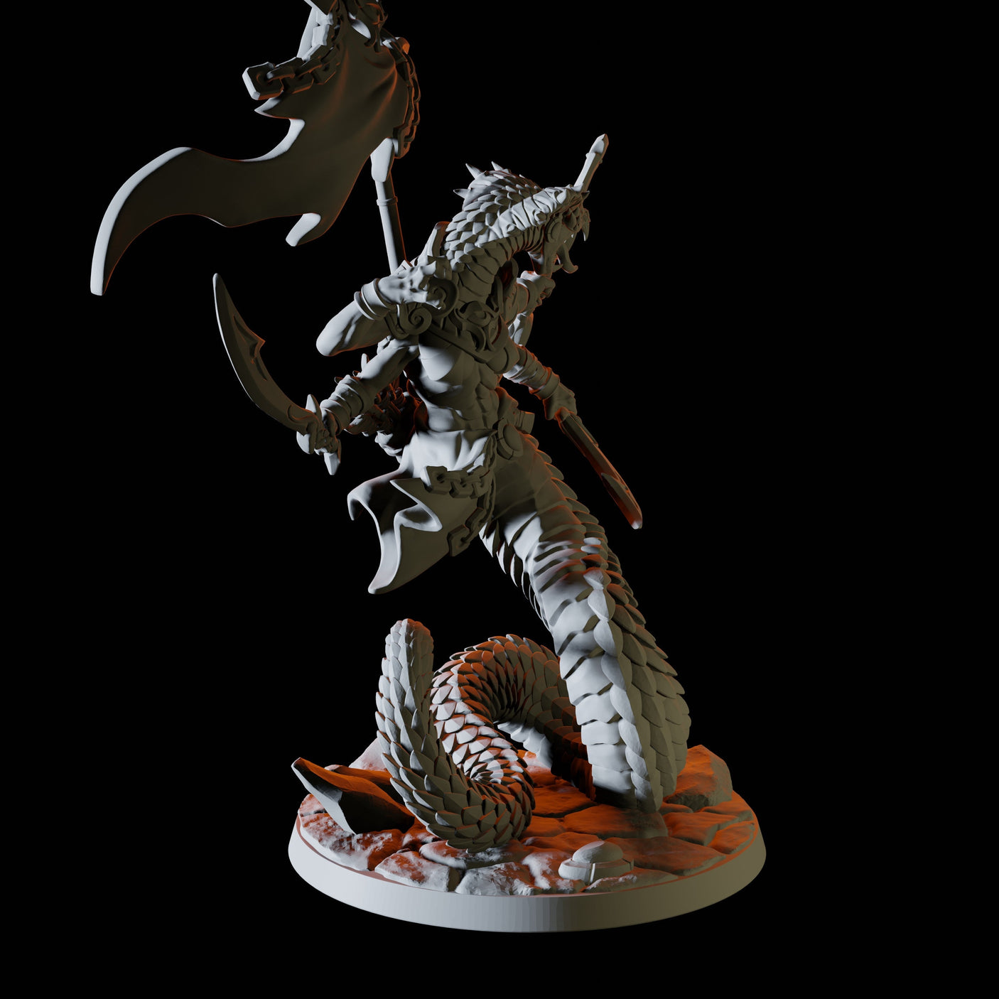 Yuan-Ti Abomination Battlemaster Miniature for Dungeons and Dragons, Pathfinder or other TTRPGs