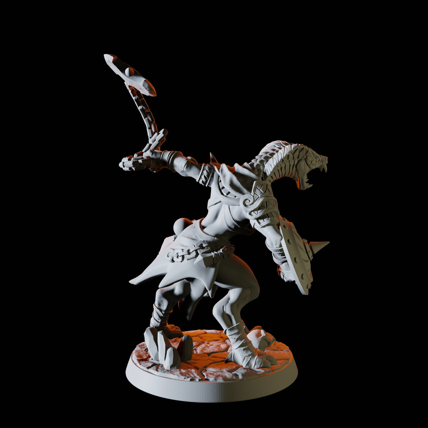 Yuan-Ti Malison E Miniature for Dungeons and Dragons, Pathfinder or other TTRPGs