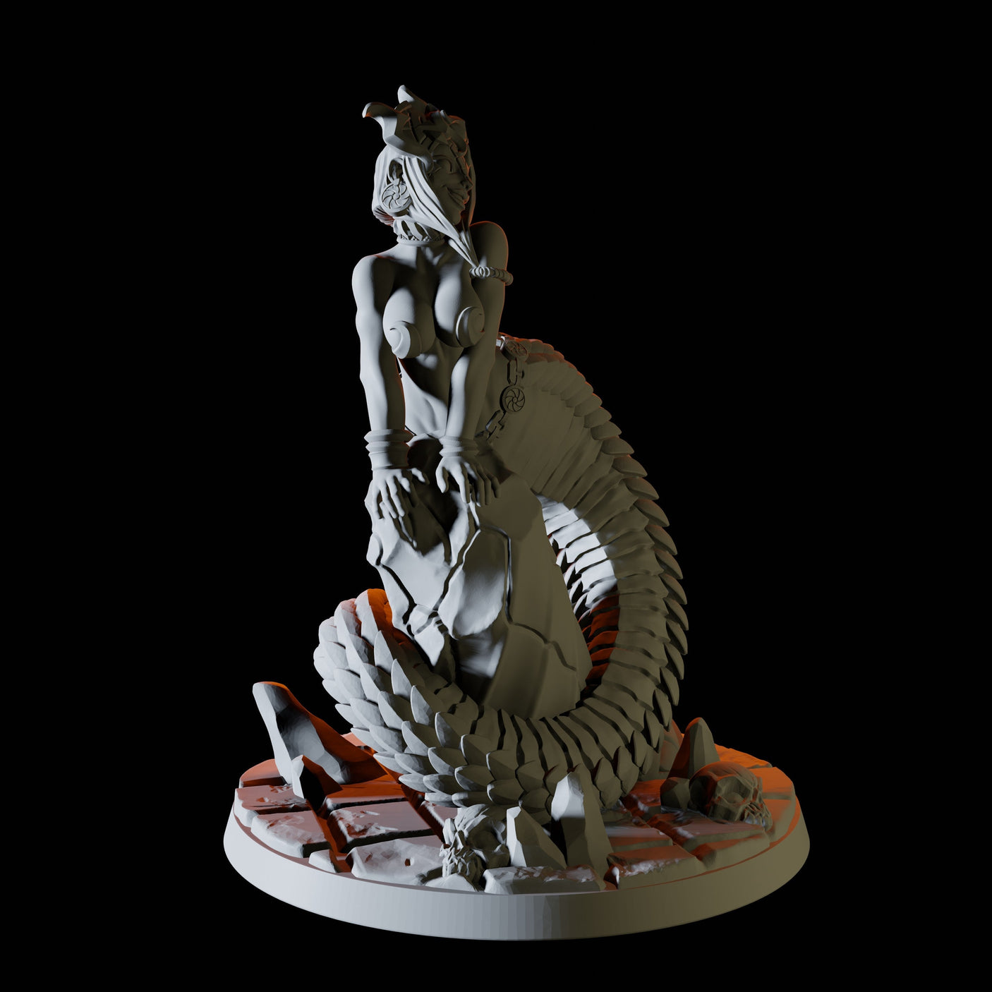 Yuan-ti Pin-up Miniature for Dungeons and Dragons, Pathfinder or other TTRPGs