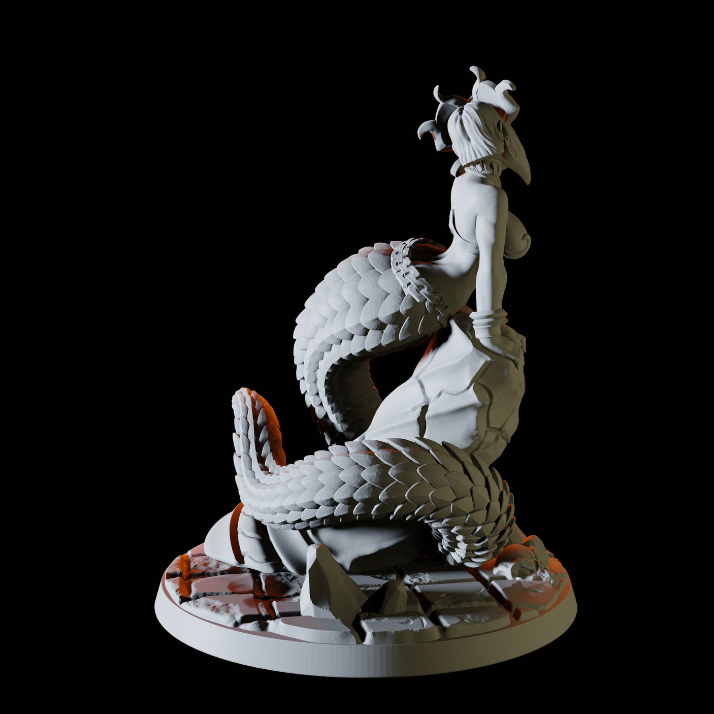 Yuan-ti Pin-up Miniature for Dungeons and Dragons, Pathfinder or other TTRPGs