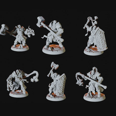 Six Human Paladin Miniatures for Dungeons and Dragons - Myth Forged