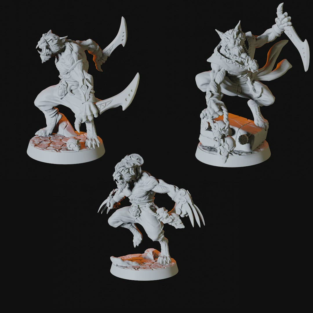 Six Tabaxi Miniatures for Dungeons and Dragons - Myth Forged