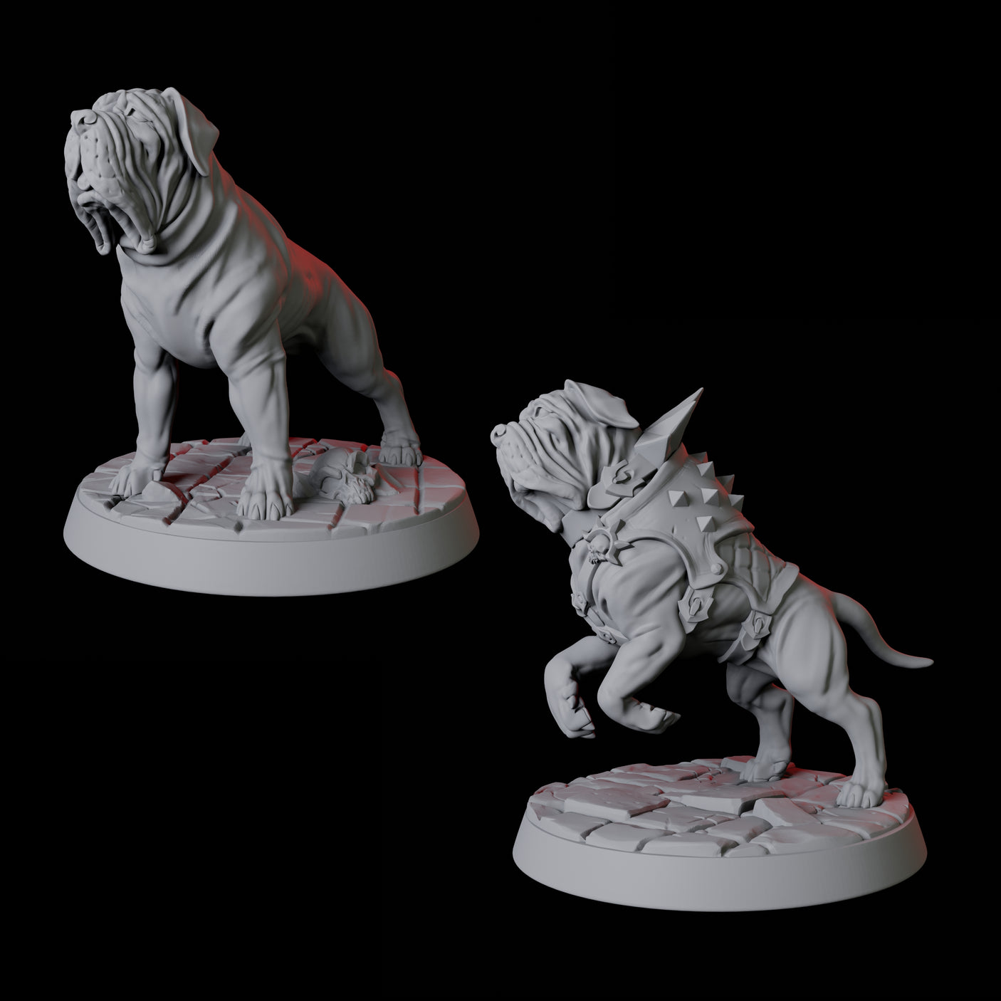 Pair of Armoured Dogs
