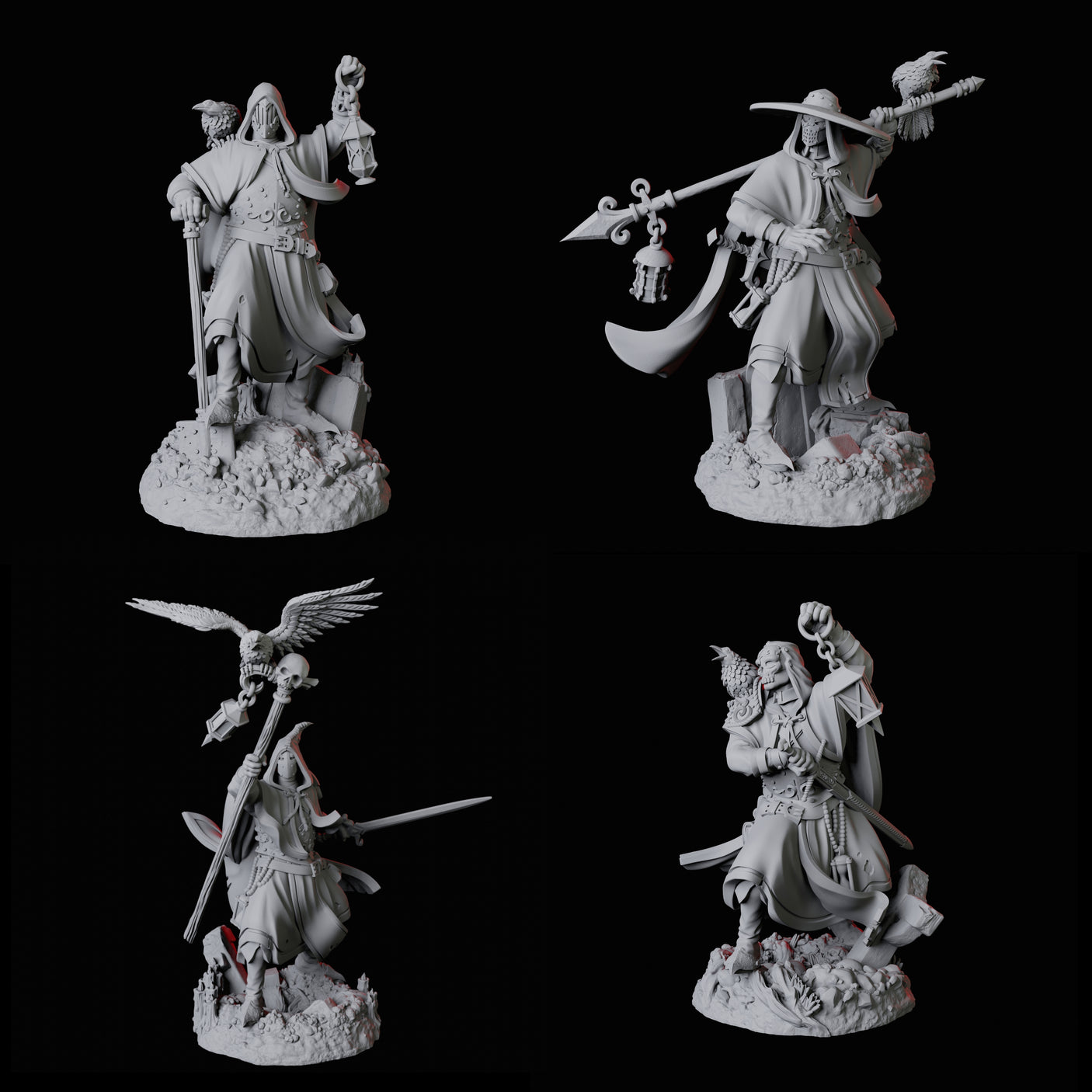 Four Creepy Gravediggers