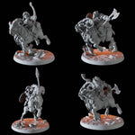Dwarf on Giant Ram Miniatures for Dungeons and Dragons - Myth Forged
