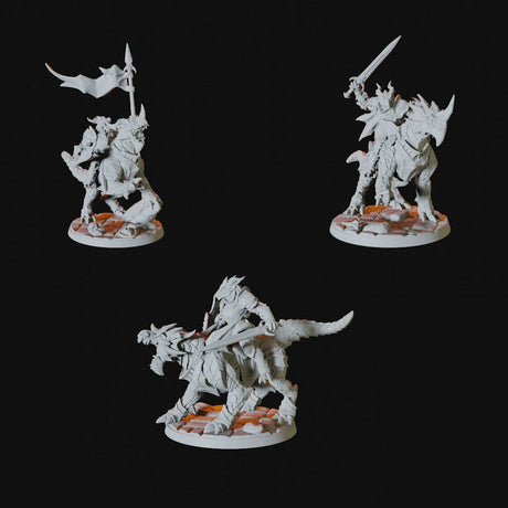 Three Dragonborn Rider Miniatures for Dungeons and Dragons - Myth Forged