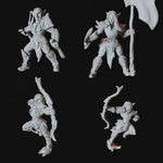 Four Wood Elf Miniatures for Dungeons and Dragons - Myth Forged