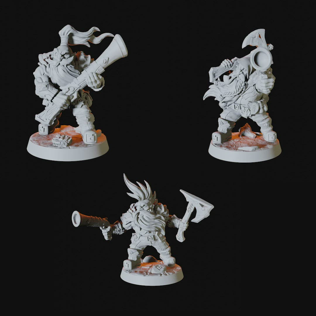 Six Dwarf Miniatures for Dungeons and Dragons - Myth Forged