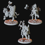 Three Mounted Paladin Knight Miniatures for Dungeons and Dragons - Myth Forged