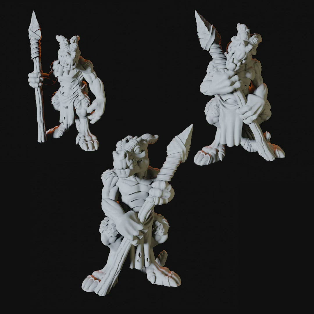 Three Kobold Spearmen Miniatures for Dungeons and Dragons - Myth Forged