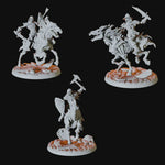 Three Undead Skeleton Rider Miniatures for Dungeons and Dragons - Myth Forged