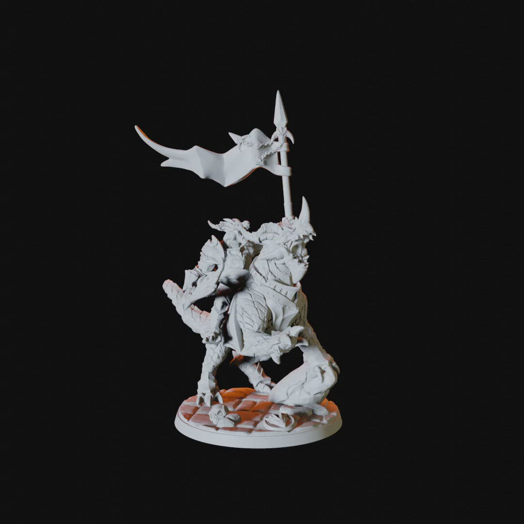 Dragonborn Rider Miniature for Dungeons and Dragons - Myth Forged