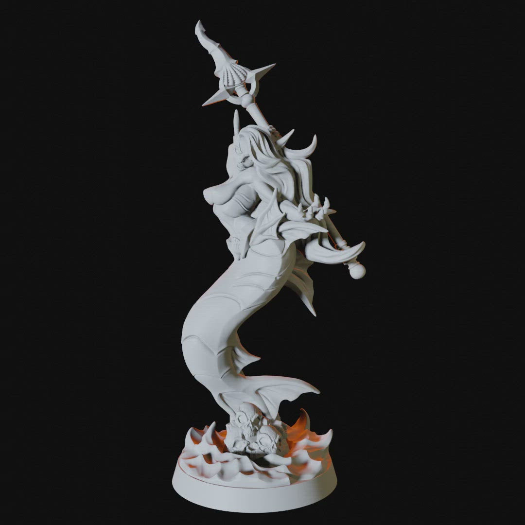 Merfolk Pinup Miniature for Dungeons and Dragons - Myth Forged