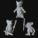 Three Mousling Clerics Miniatures for Dungeons and Dragons - Myth Forged
