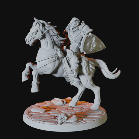 Warhorse and Rider Miniature for Dungeons and Dragons - Myth Forged